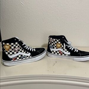 Vans Black and White Checkered High-Top Sneakers